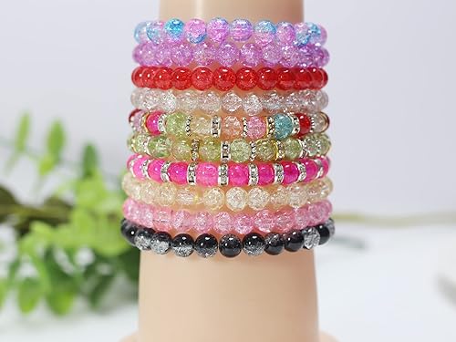 Miniatura 61 de Pamir Tong 1500 cuentas redondas de vidrio de 0.236 pulgadas a granel, cuentas de jade imitativo, cuentas sueltas para hacer joyas, aretes, collares