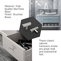 Vista 5 de homdiy HDJ22SN - Pomos de gabinete de níquel cepillado, 5 unidades, pomos de un solo agujero con pomos de 2 pulgadas de longitud total para armarios
