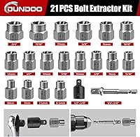 Vista 2 de Juego de extractor de pernos, 21 piezas, kit de extractor de pernos fácil de salir, 3/8 de pulgada, herramienta extractor de pernos para tuercas
