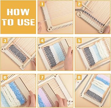 NBEADS 5 Pcs Weaving Loom Kit, Rectangle Weaving Loom Kit with Weaving Comb and Weaving Tools Wooden Multi-Craft Weaving Loom for Beginners and Weaving Enthusiasts