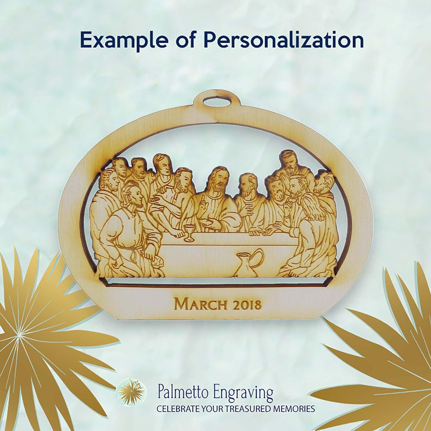 10PK Last Supper Ornament, Personalized Last Supper Christmas Decor, Religious Ornaments and Gifts