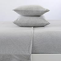 Vista 37 de Great Bay Home Cotton Jersey Knit Twin Sheet Set - Ultra-Soft, Stretchy, Heathered Melange Denim Blue Bed Sheets - Cozy, Soft T-Shirt Sheet &