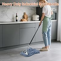 Vista 2 de KeFanta Mango de trapeador de metal de 60 pulgadas, resistente comercial, de cambio rápido, reemplazo de palo de trapeador industrial, soporte