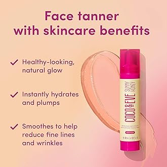 Coco & Eve Sunny Honey Bronzing Face Drops (Medium Glow), Natural Self Tanning Face Drops. Hydrating Hyaluronic Acid. Indoor Sunless Moisturizing Self Tanner (30ml)