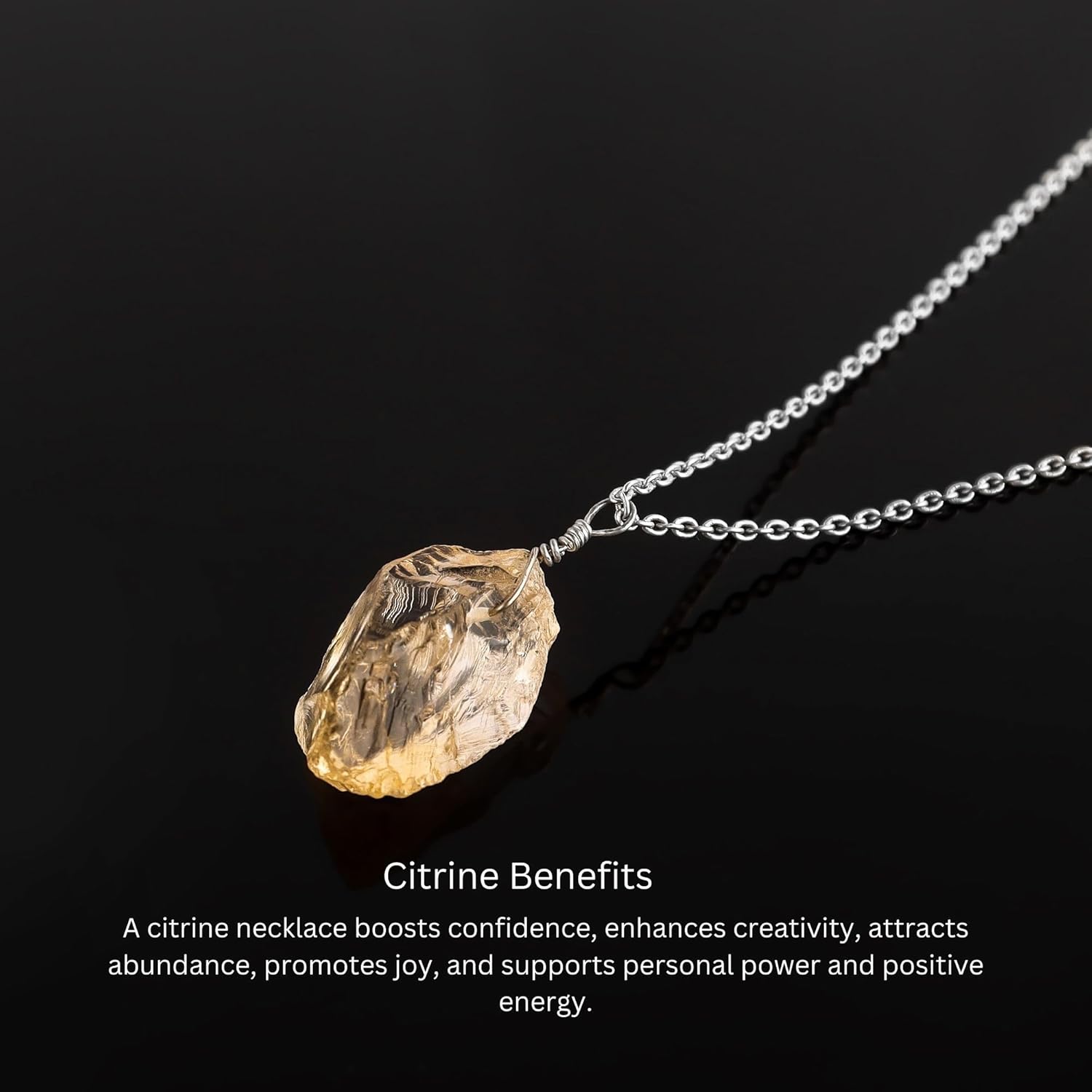 Raw Gemstone Necklace Silver Birthstones - Image 4