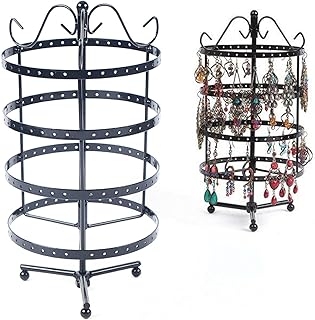 Metalowy stojak na kolczyki, obrotowy stojak na biżuterię, stojak na łańcuszki, kolczyki, organizer