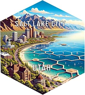 Salt Lake City Utah Souvenir Travel Destination Die Cut Hexagon Decorative Flat Magnet 2-Inch