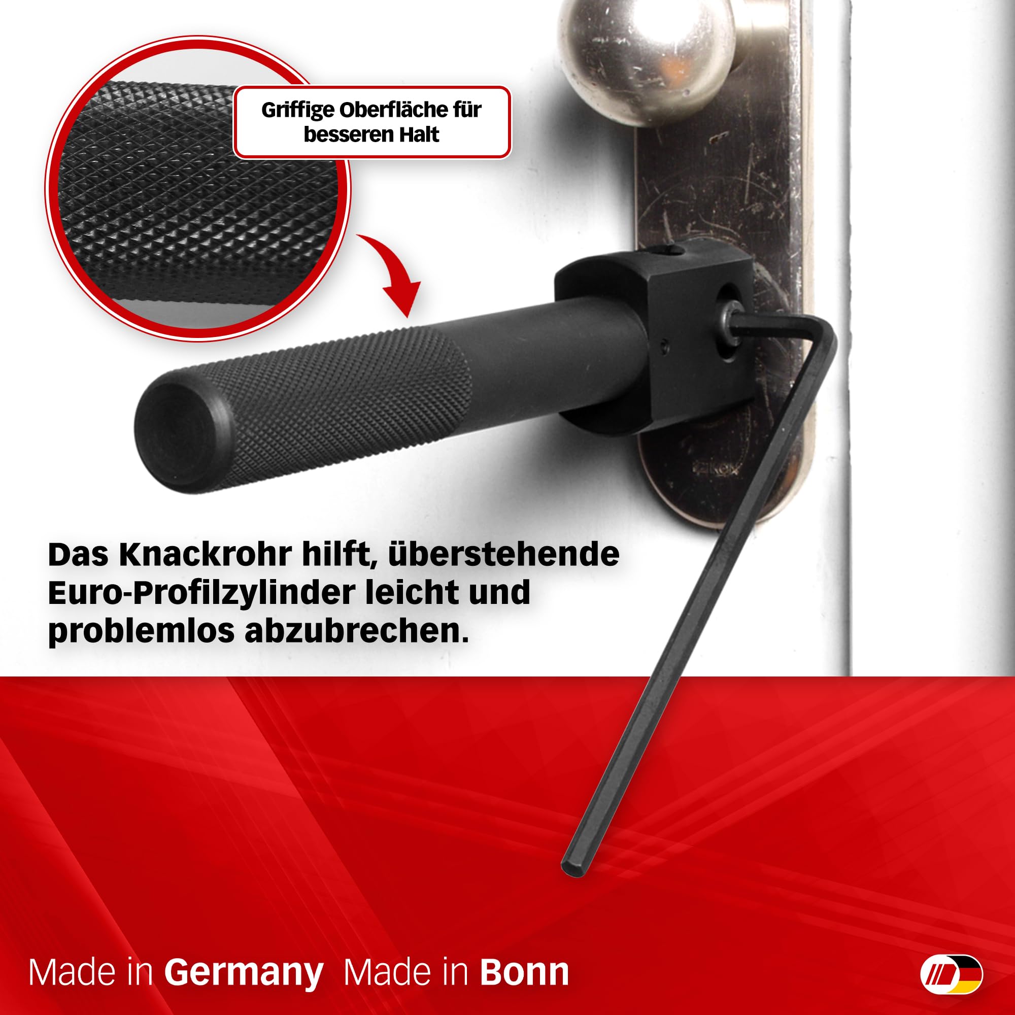 MULTIPICK Knackrohr für Profilzylinder - [Made in Germany] Türöffnungswerkzeug - Zylinder abbrechen knacken - Schlüsseldienst Werkzeug ohne Schlüssel - Schlossknacker Türöffnung