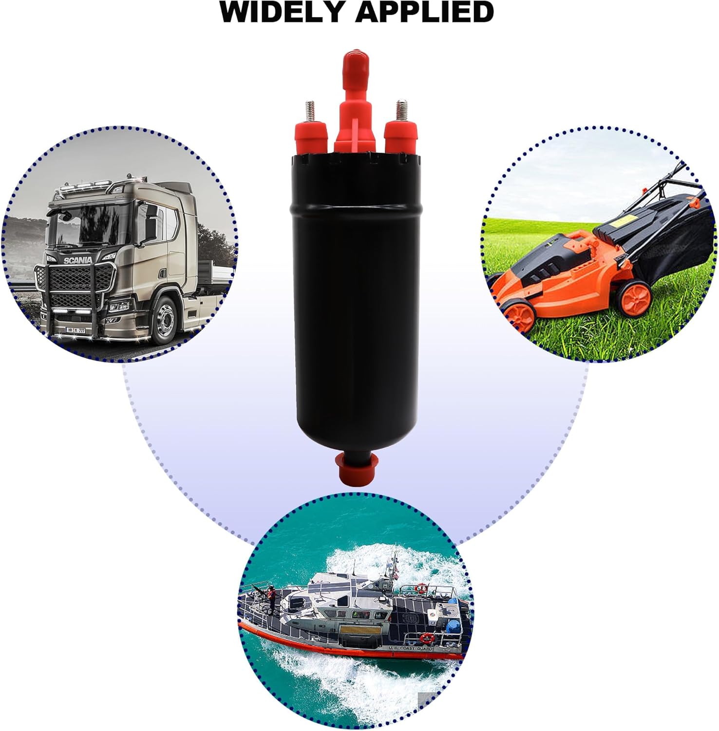 External In Line Fuel Pump 12V Gasoline Fuel Injection Pump 125PSI Inline High Pressure Fuel Pump Replace 0580464070 0580453911 0580463017 0580464023