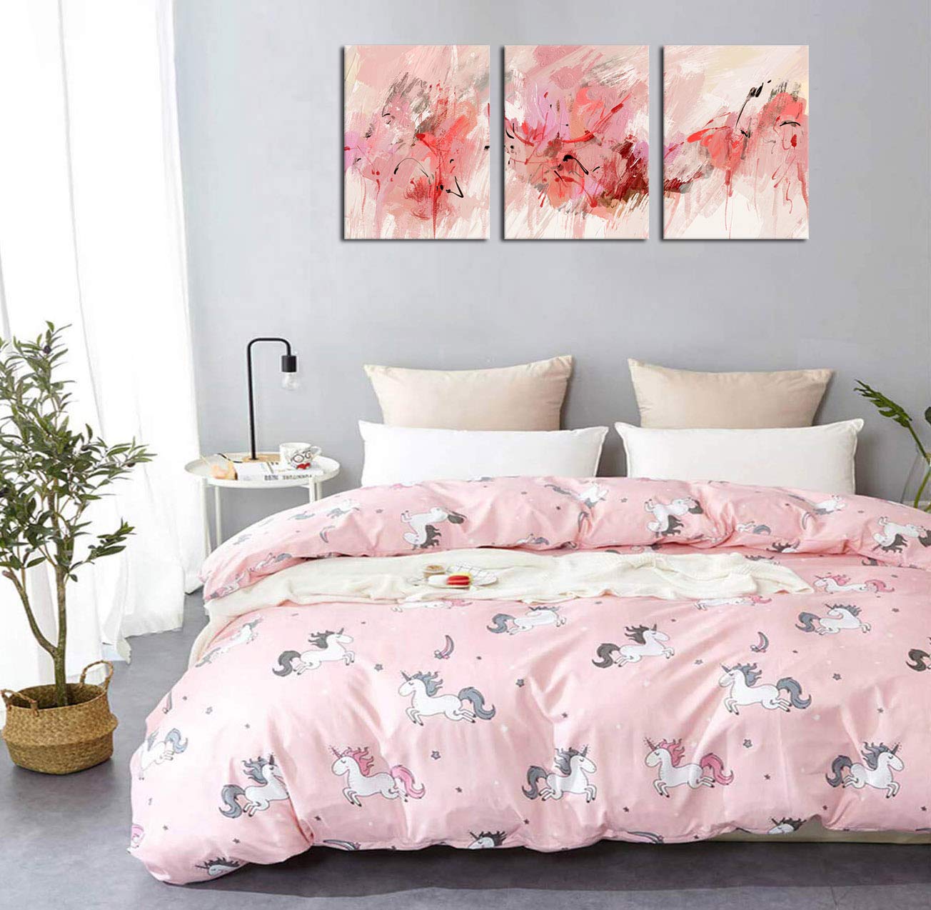 Abstrakte Wandkunst, moderne Leinwandbilder, abstrakt, zeitgenössisch, Leinwand-Kunstwerk für Mädchen, Schlafzimmer, Wohnzimmer, Badezimmer, Küche, Büro, Zuhause, Wanddekoration, gerahmt, fertig zum