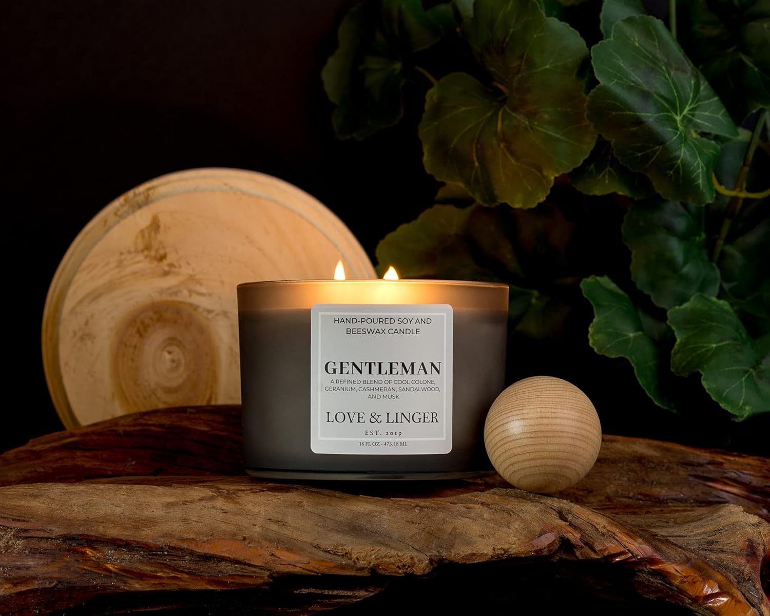 Candles for Men | Masculine Candles | Luxury Soy & Beeswax Candles for Home | 16 oz. Large Jar 3 Wick Candle | Black Tie Candle | Mens Candle | Cologne Candle : Home & Kitchen