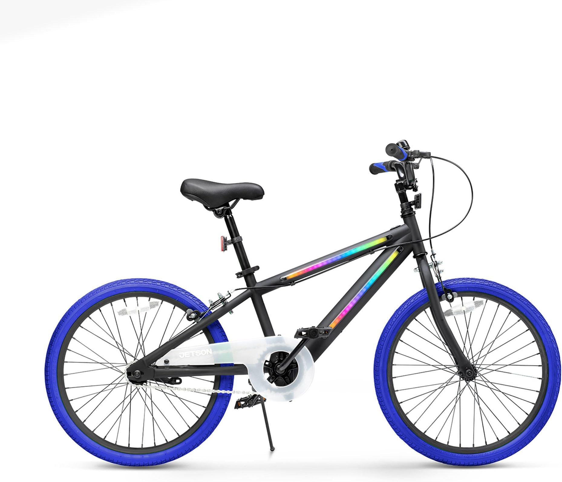 Light Rider X 20" Wheel Bike, Light-Up Frame and Wheels, 3 Light Modes, Adjustable Seat, 20" Tires, Blue, JLRX20-BBL