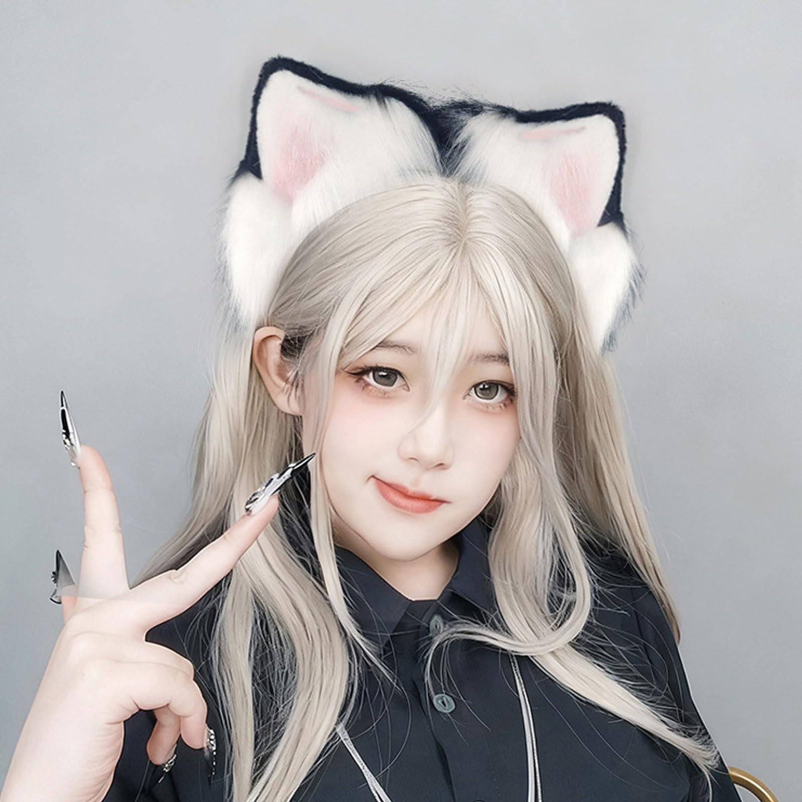 Diadema de orejas de gato con movimiento automático con tacto sensorial y larga vida útil para fiestas de disfraces, banda interactiva para el cabello