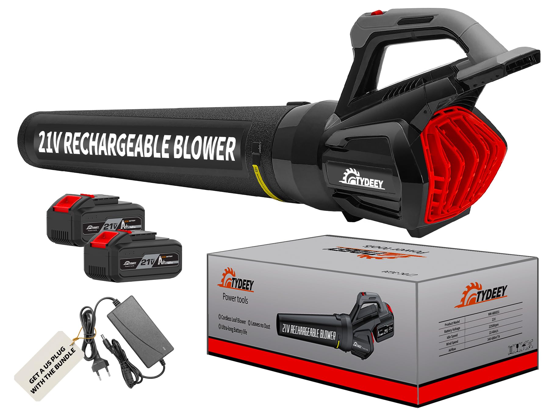 Cordless Leaf Blower 400CFM, 2x4.0Ah Batteries & Fast Charger, Powerful Motor, 2-Speed Electric Leaf Blower for Lawn Care, Yard, Patio, Leaves and Dust, Lightweight Ergonomic (B0D3CM113M) Amazon Price History, Amazon Price Tracker