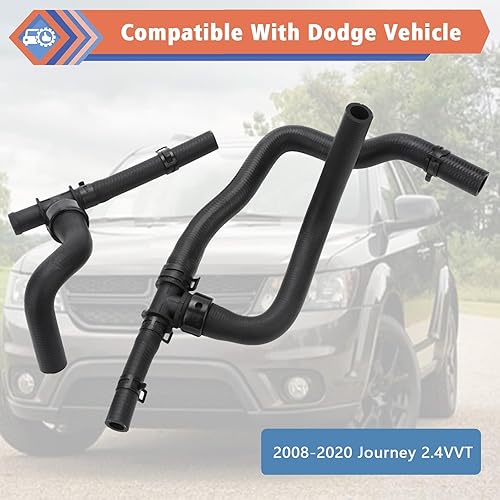 Miniatura 3 de ZONFANT Kit de tubo de manguera de calentador HVAC con TEE para retorno compatible con Dodge Vehicle 2008-2020 Journey 2.4 VVT, reemplazo #