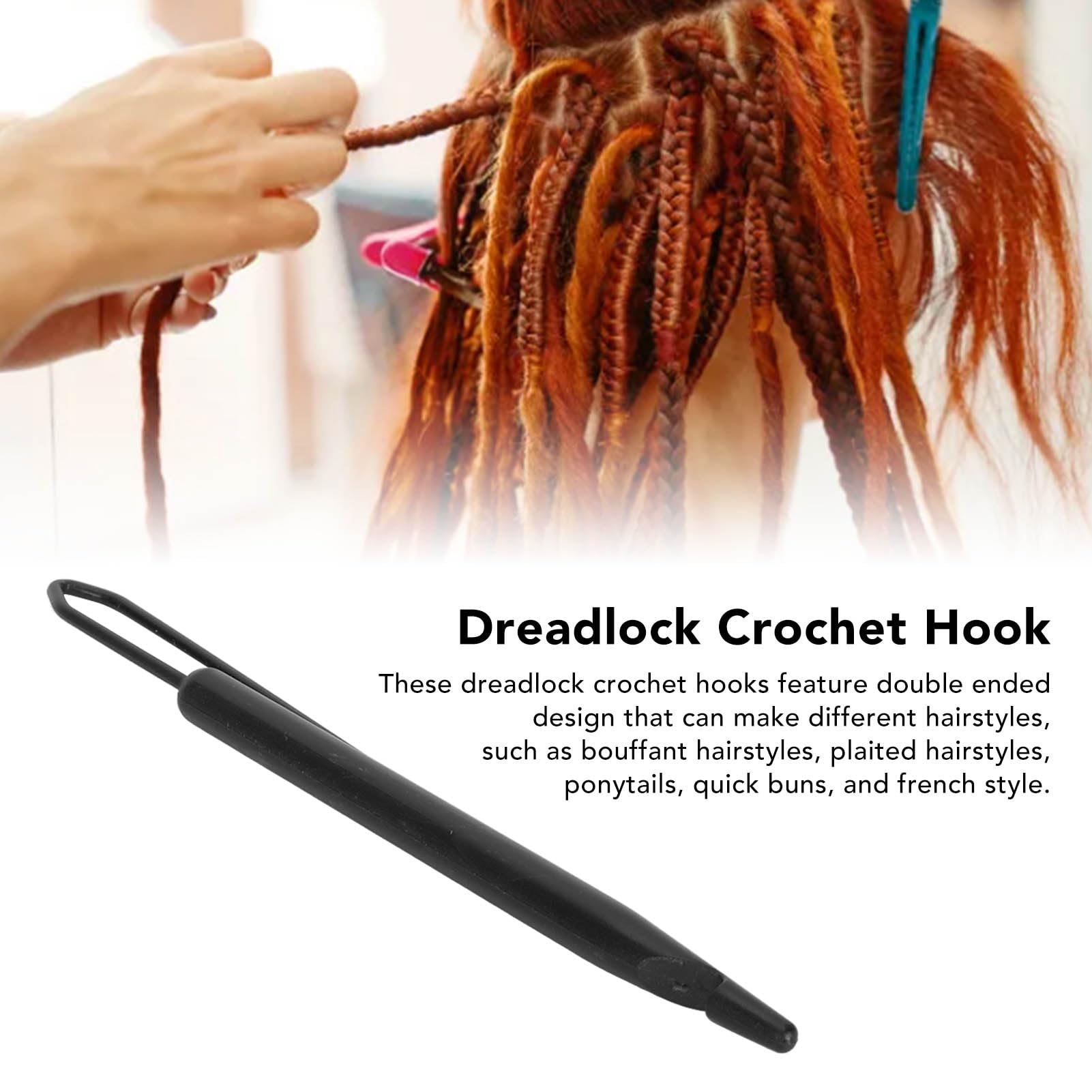 Bewudy Lot De 6 Outils De Verrouillage Pour Dreadlocks, Outil De Serrage Sisterlock, Aiguille à Crochet Pour Entretenir Vos Extensions De Cheveux Dreadlocks