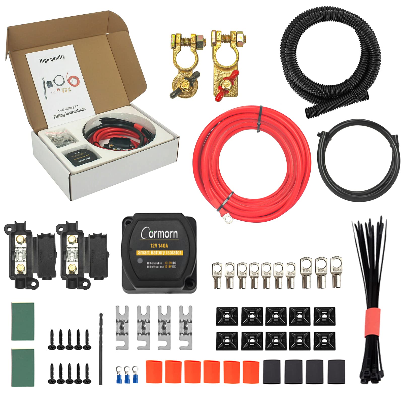 Buy Cormorn 5m Split Charge Relay Kit 12V 140AMP Leisure Battery Kit