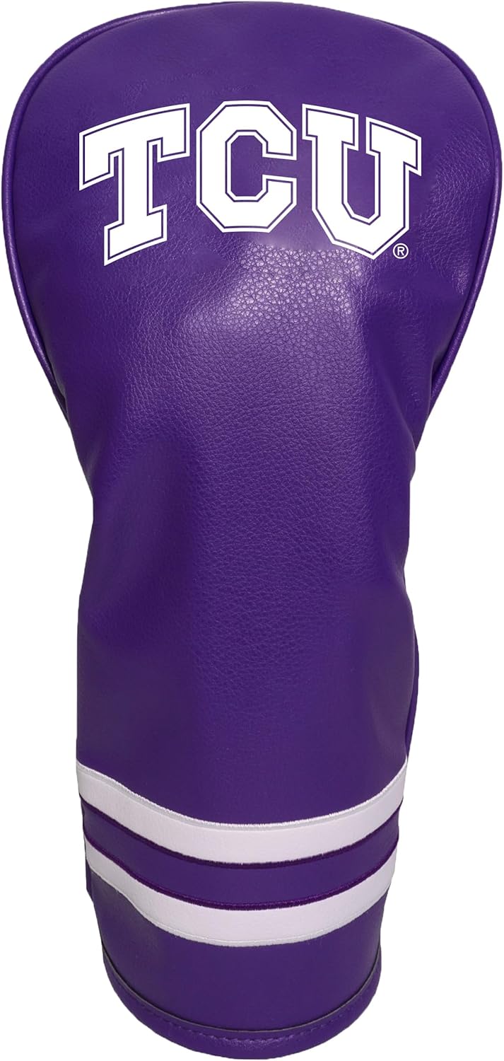 Team Golf NCAA TEXAS CHRISTIAN Vintage Fairway Headcover (Color) - Printed Team Golf NCAA Vintage Fairway Headcover (Printed), Fits All Fairway, Hybrid and Utility Clubs