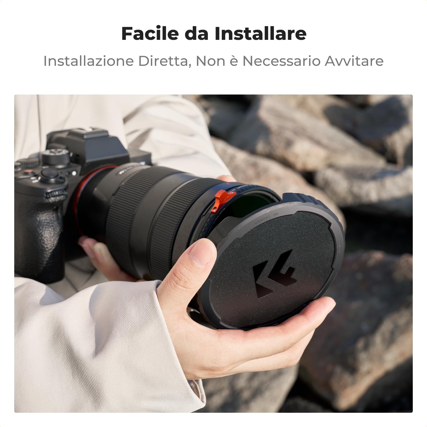 K&F CONCEPT Tappo per Filtro NVD, Coperchio di Gomma per 82mm Filtros VND