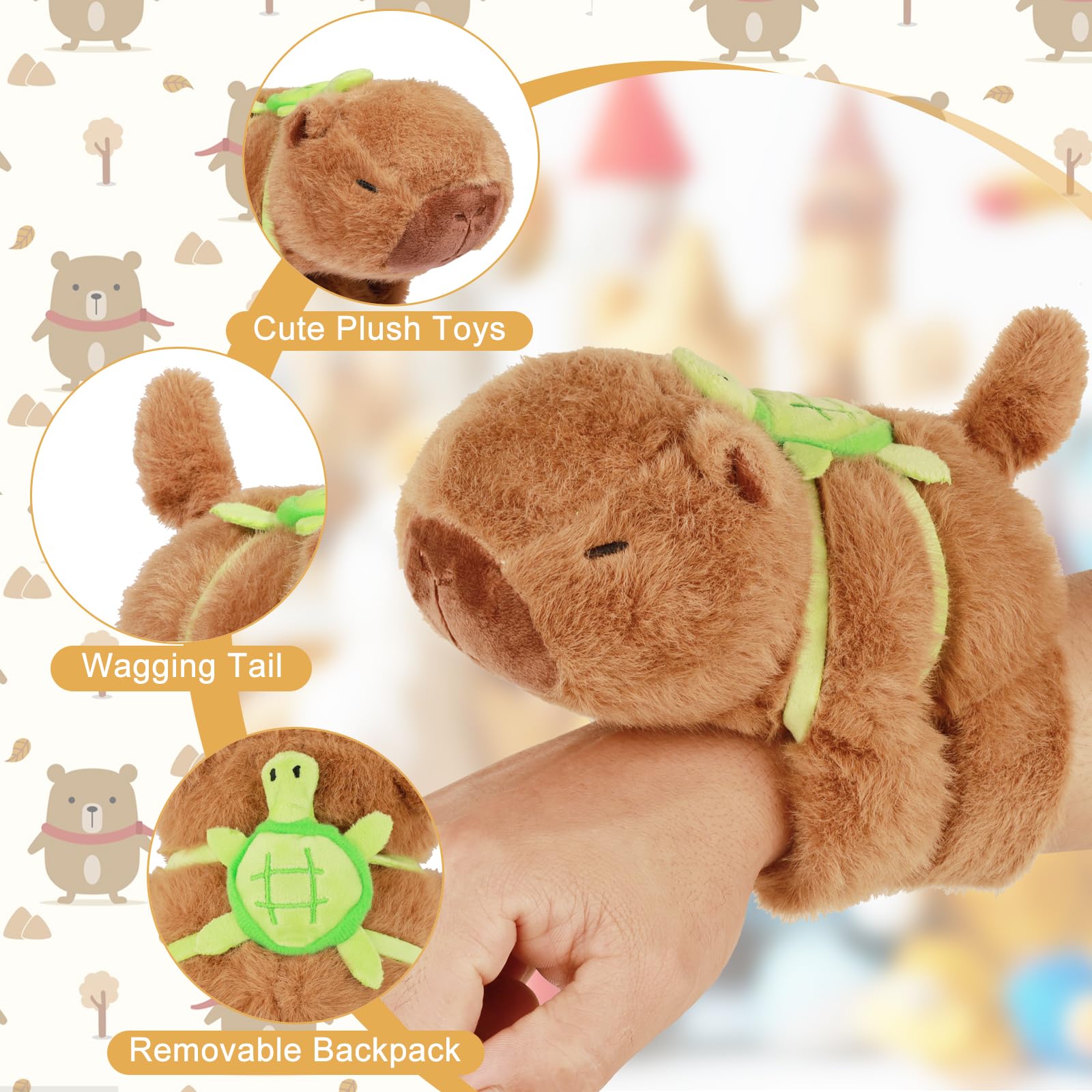 ZYEKIU Capybara Peluche Bracelet à Pression 19 CM de Simulation - Jouet de Poupée Douce Mignon pour Garçons et Filles ZYEKIU Capybara Peluche Bracelet à Pression 19 CM de Simulation - Jouet de Poupée Douce Mignon pour Garçons et Filles