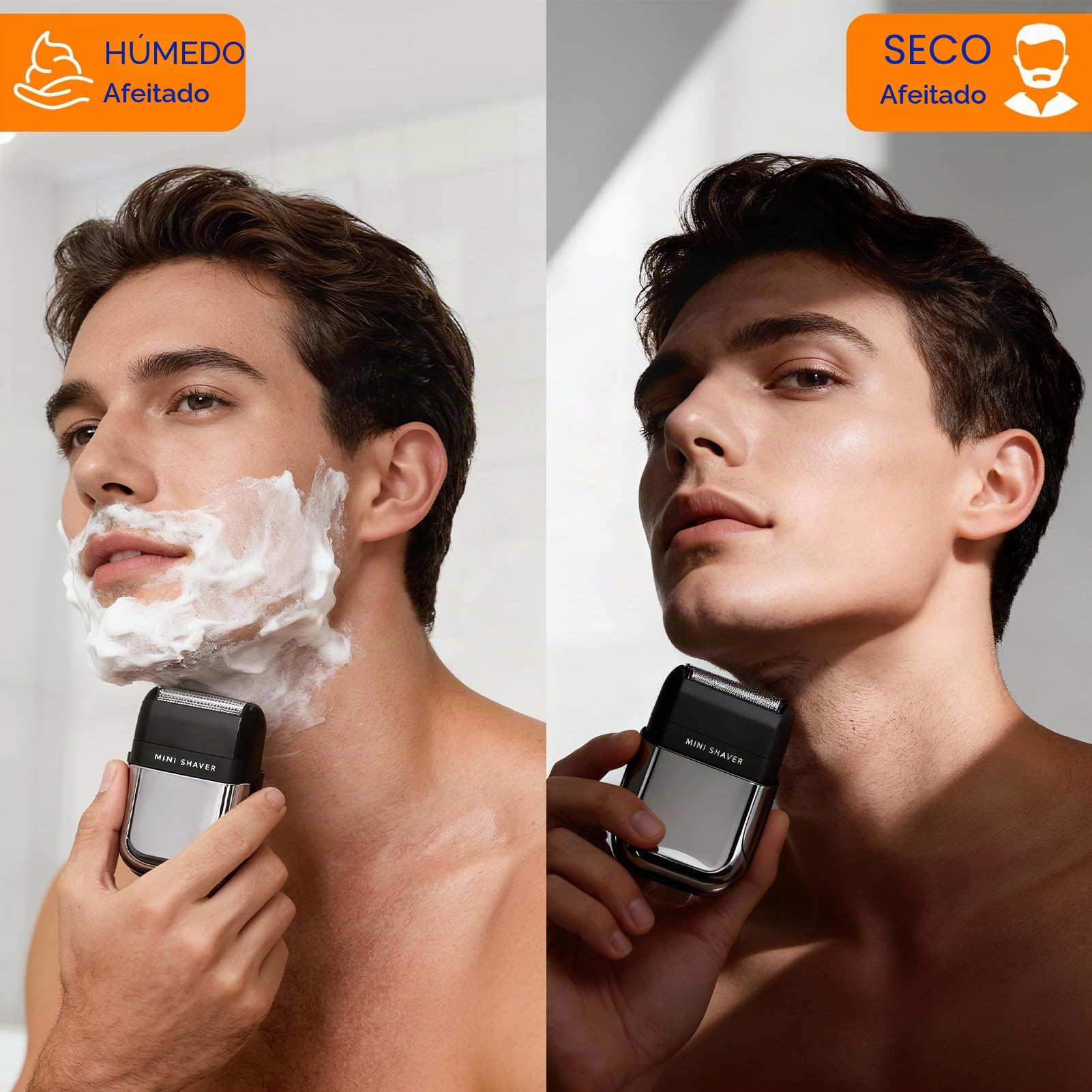 Mini Afeitadora Electrica para Hombres,Afeitadora Barba con Pantalla LED Impermeable IPX7 para Uso Húmedo y Seco en,Carga Rápida USB-C 2H de Autonomía Maquinilla de Afeitar Hombre Portátil