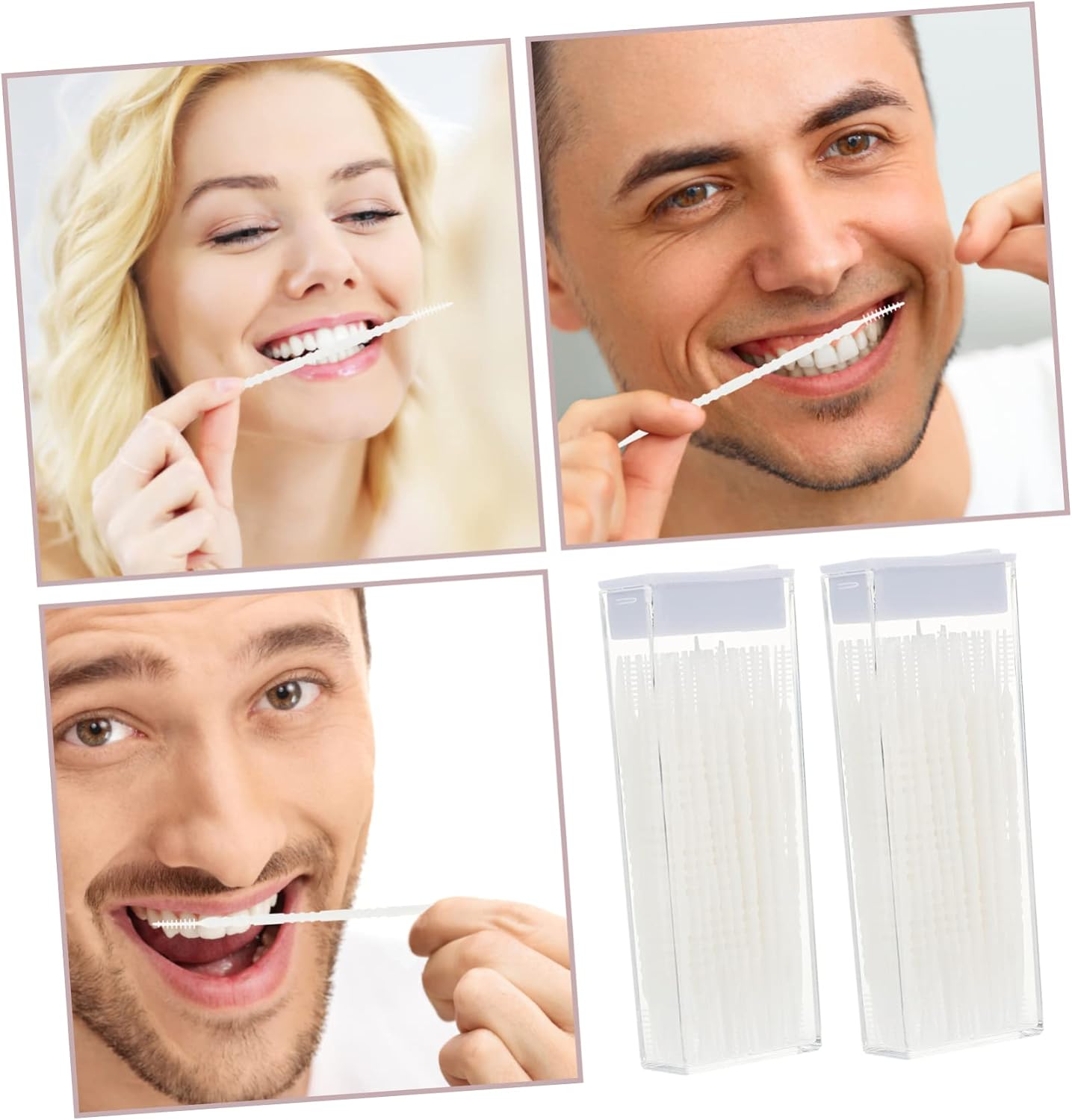 OUNONA 2 Boxes Travel Teeth Cleaner Interdental Brushes Portable Dental Cleaner White PP Easy Debris Removal for Plaque and Gum Health