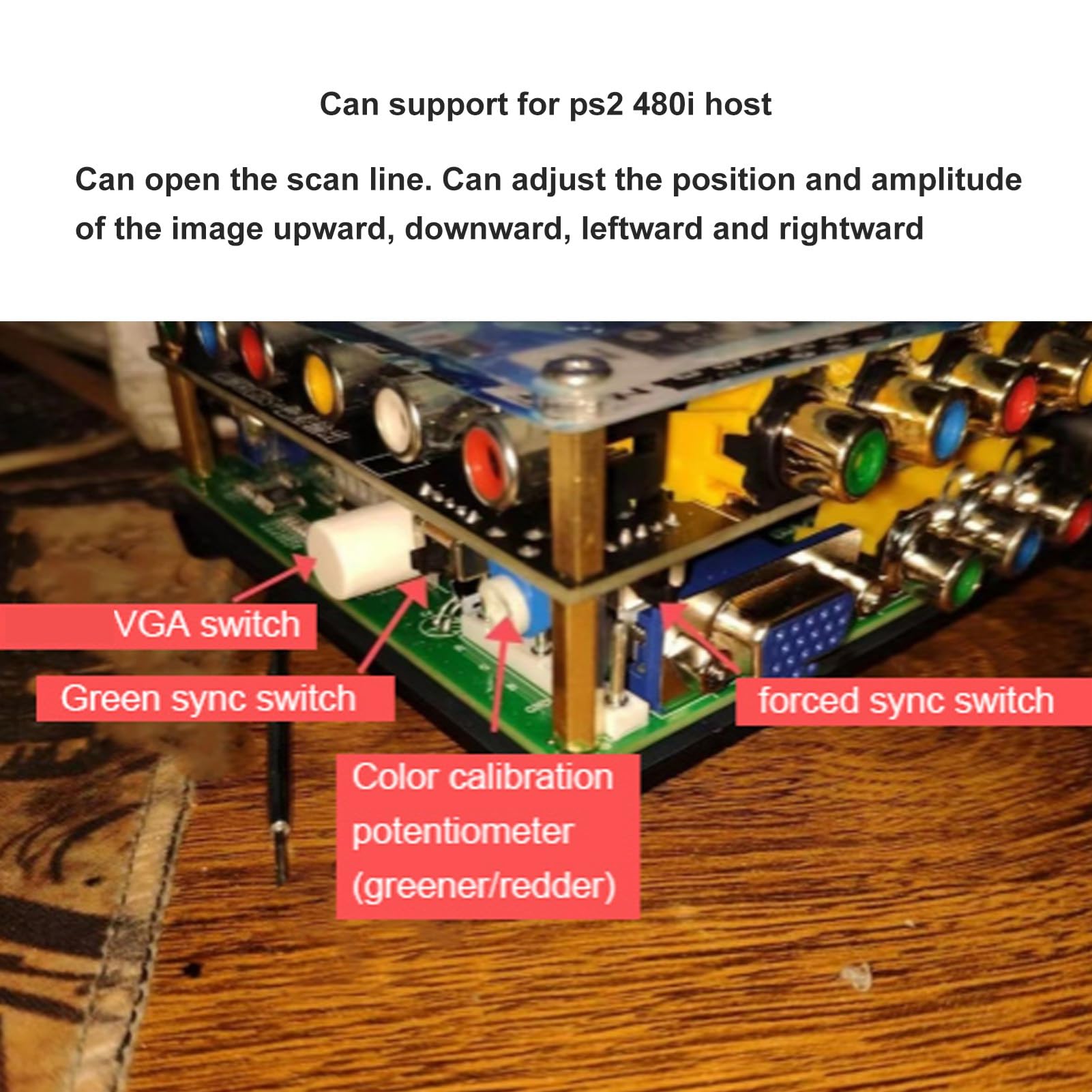Convertidor Gbsc GBS LCD GBS Control Convertidor de Videojuegos |Salida 240p/480p/720p/1080p |Soportes, VGA y |Función de Depuración de Dispositivos de Juegos Retro