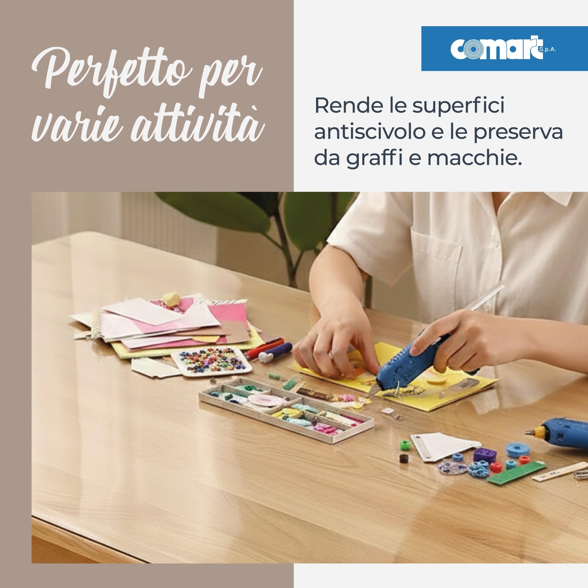 Comart - Protector Mesa Glass - PVC Transparente - 100x220-1,2 mm