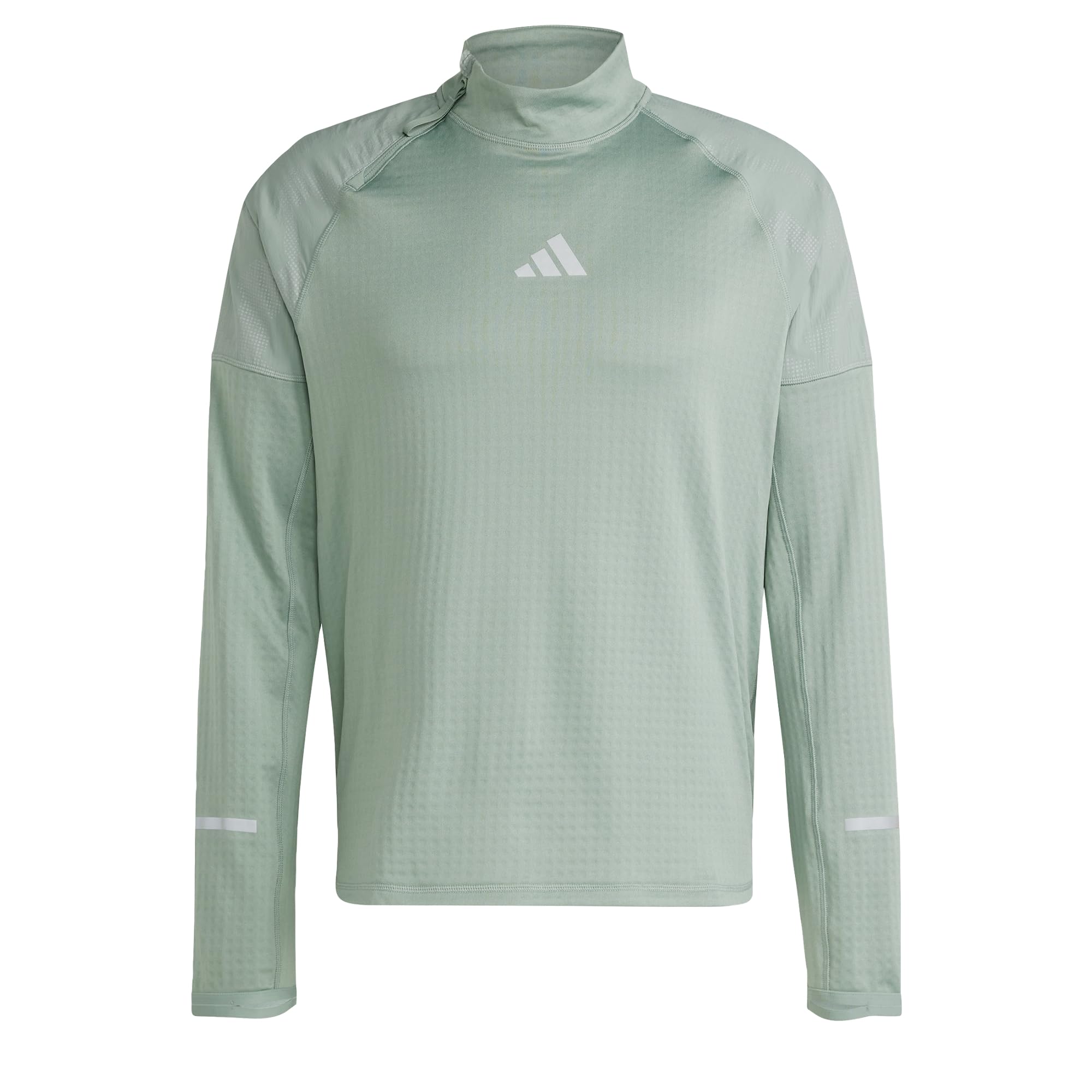 adidas Herren Ultimate High Visibility Half-Zip Longsleeve Laufbekleidung Laufshirt Silgrn - Grau L