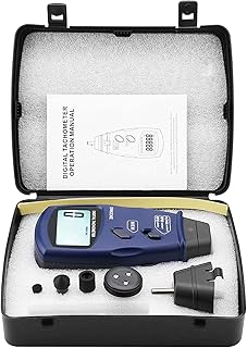 Digital Tachometer Handheld Contact/Non-Contact Laser Photo Tachometer, 5 Digits LCD Tachometer RPM Tach Rotation Speed Meter Gauge Tester
