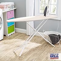 Vista 7 de Tabla de planchar de tamaño completo fabricada en EE. UU. - Beige de Seymour Home Products 4 patas de acero resistentes Parte superior perforada