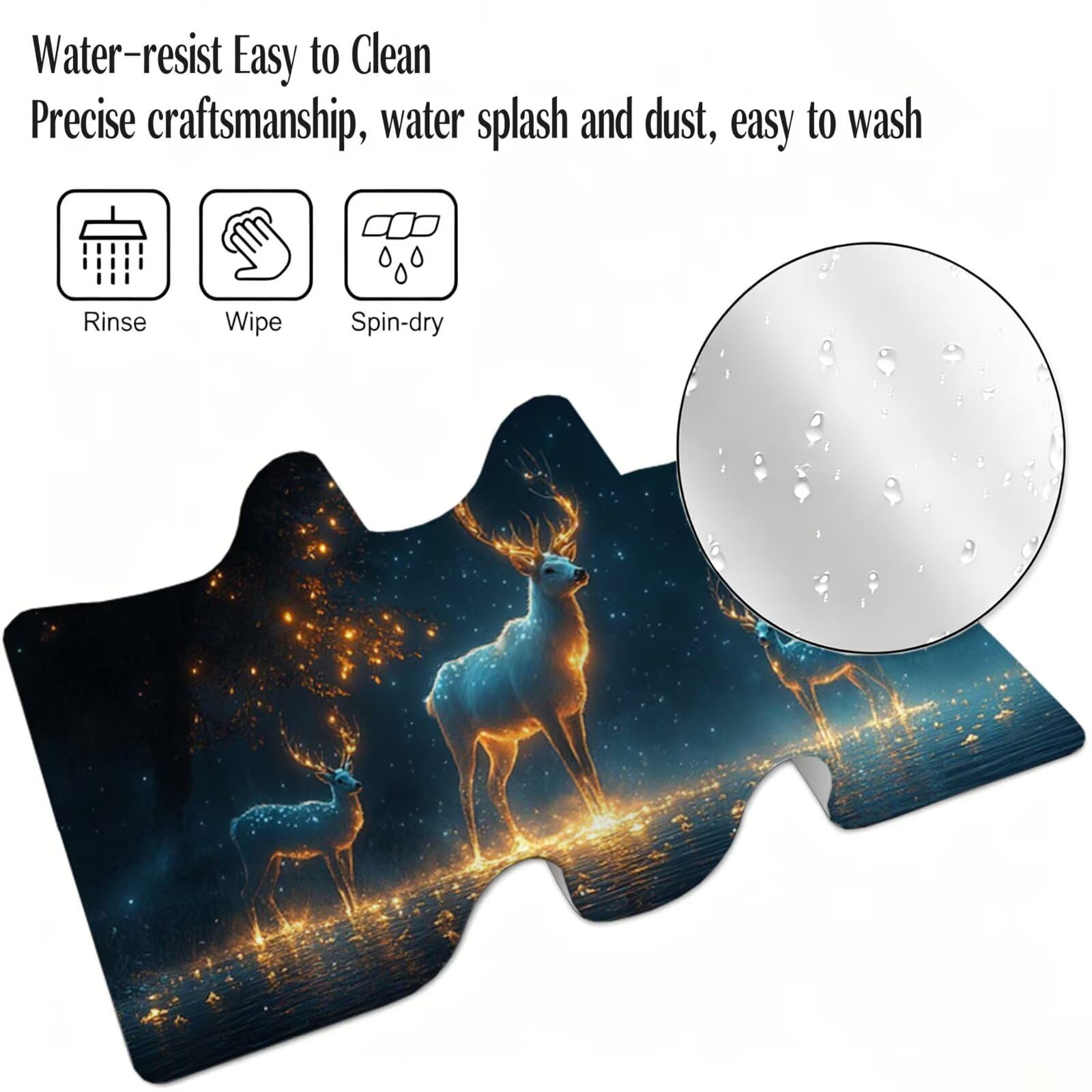 Tapis de Souris Gaming XXL,800x400x3mm Tapis de Souris noir,Grand Tapis de Bureau Sous Main avec Surface Spéciale Améliore la Vitesse et la Précision,Imperméable Mouse Pad cerf pour Jeux,Bureau XF-865