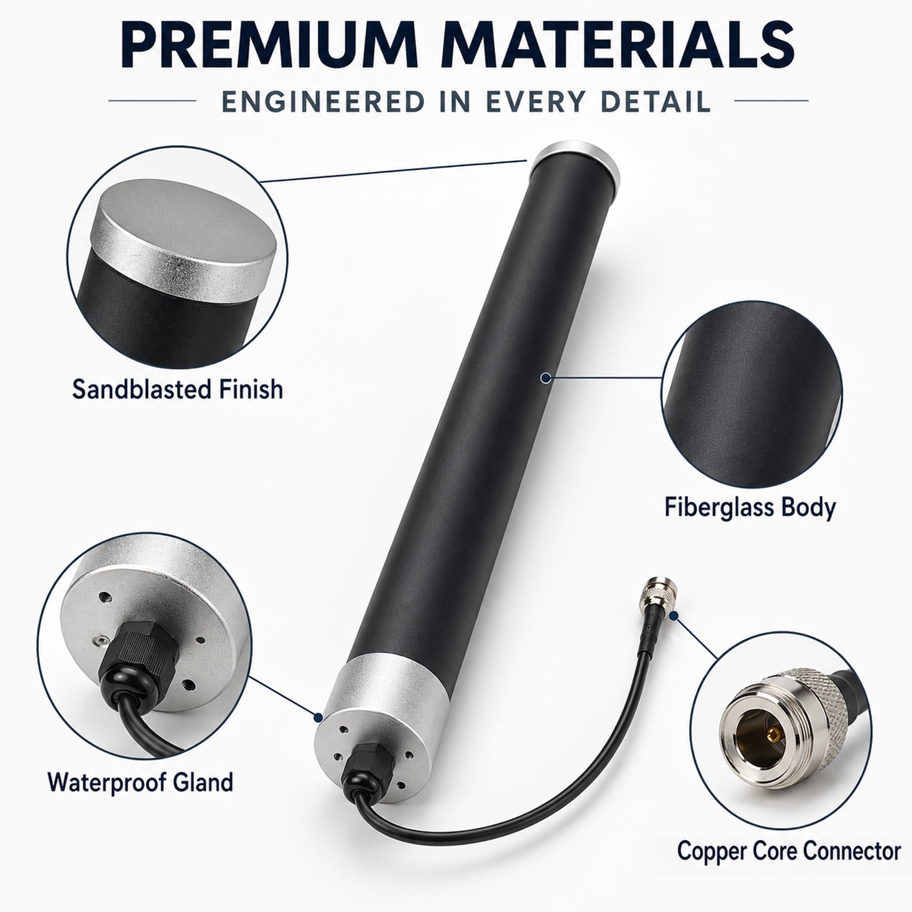 Antenne cellulaire Omni directionnelle d'extérieur 4 g 5 g LTE GSM pour amplificateur de signal de téléphone portable/modem/routeur/hotspot avec câble de 9,8 m Connecteur SMA TS9 RPSMA à gain élevé