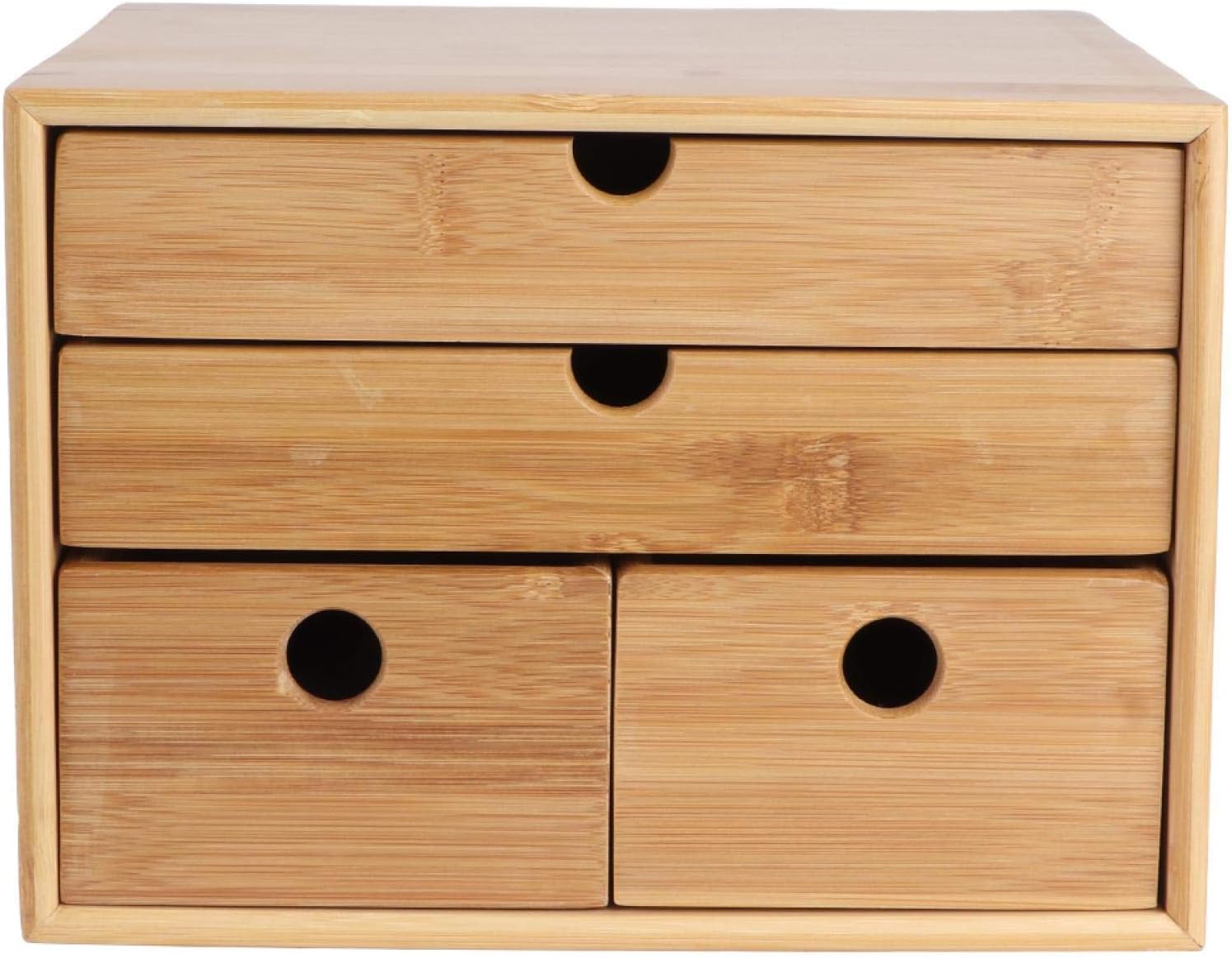 Big Natural Bamboo Tea Box Storage Organizer, Wood Tea Chest with Slide out Drawer Countertop Cabinet Storage Organization Keeps Teabag Fresh 3 Layer for Home Kitchen