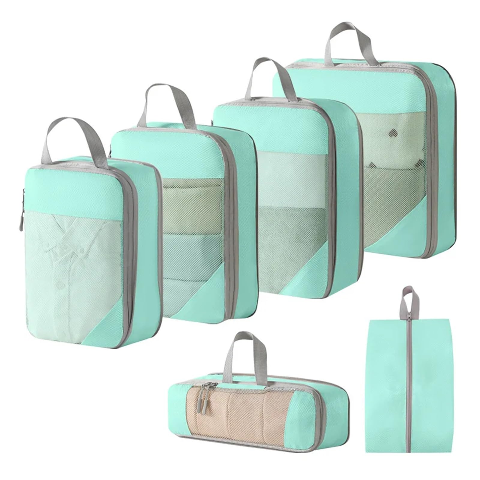 Luggage Organiser Set Compression Packing Cubes For Suitcases Travel Accessories Expandable Organizers Lightweight Organizer(Style 15)
