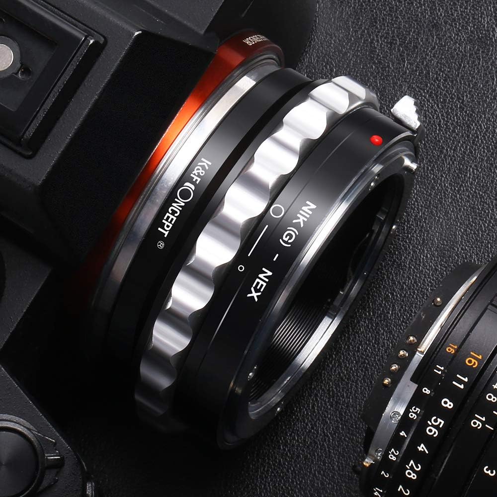 New Arrivals K&F Concept Lens Mount Adapter Compatible with Nikon G AF-S F AIS AI Lens to Sony E-Mount NEX Camera for Sony Alpha A7,A6000,A6300,A6500,A5000,A5100,NEX 7,NEX 5,NEX 5N,NEX 6,NEX 3N