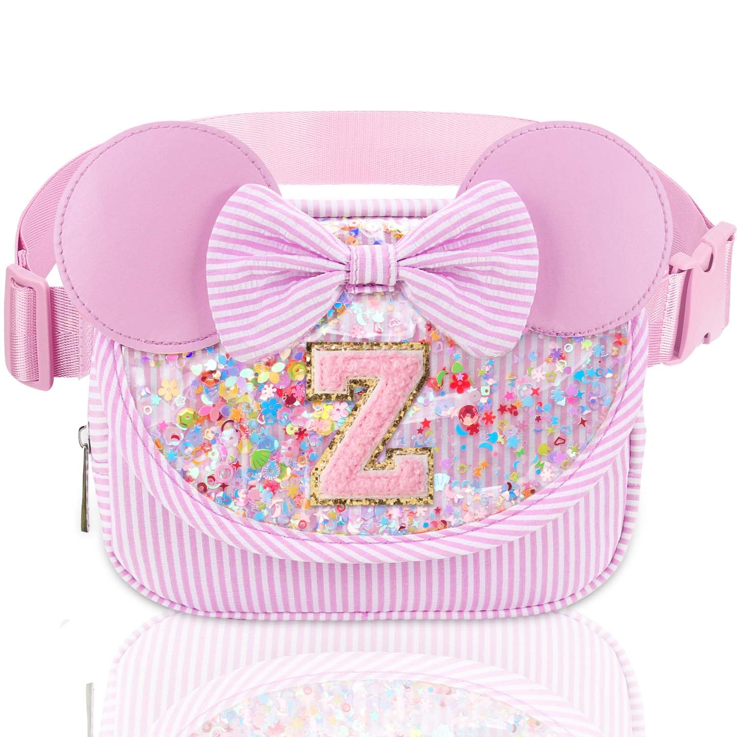 Initial Fanny Pack for Girls - Belt Bag for Teens Kid Teen Girl Kid Birthday Gift Stripe Pink Z