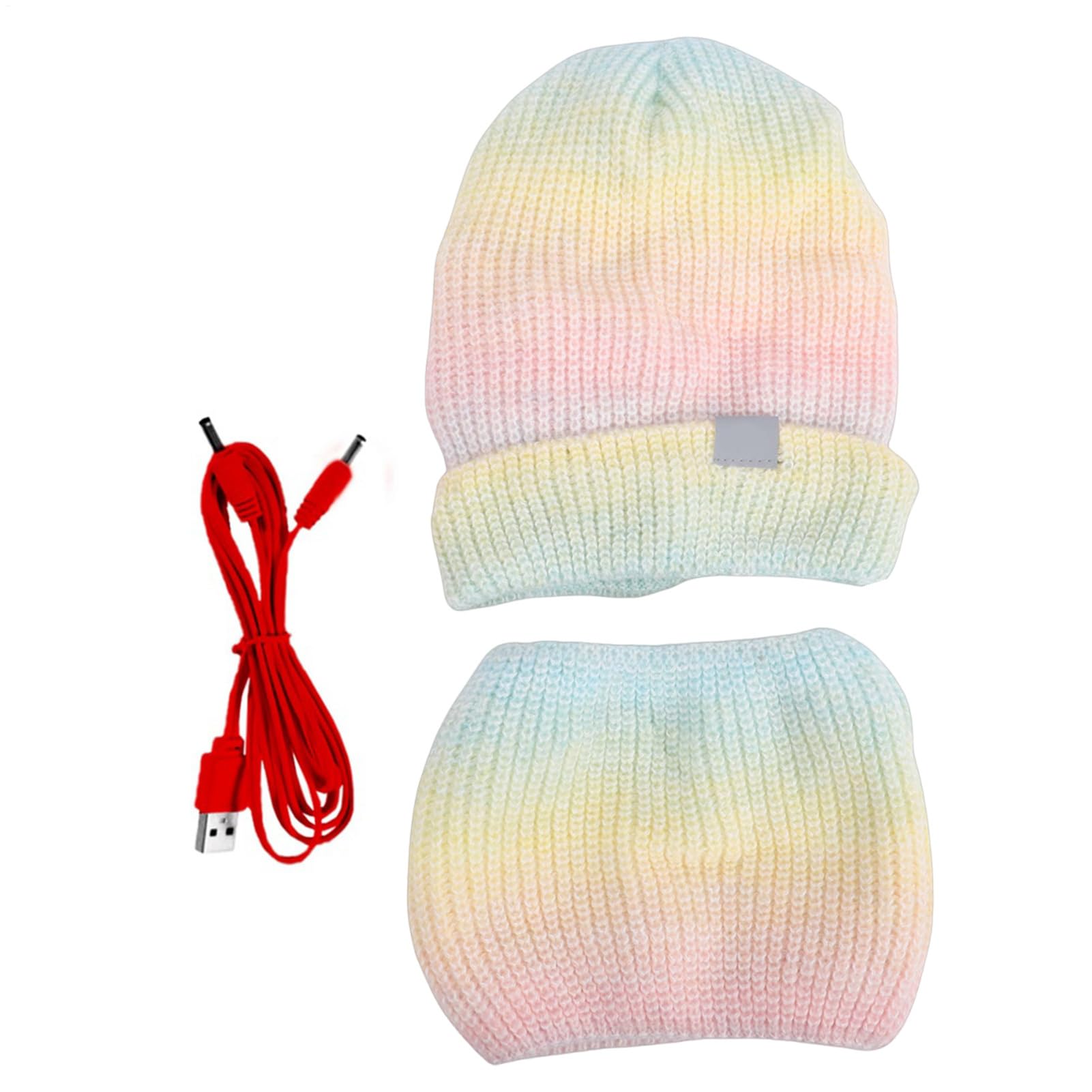Juego de bufanda y gorro de invierno calefactable USB para regalar 8