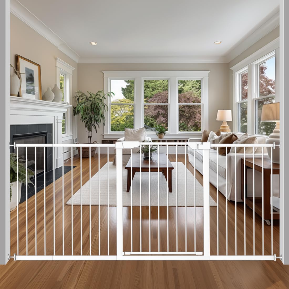 Fairy BabyExtra Wide Baby Gate for Large Openings for Kids Or Pets 81.89"-84.65" Wide-84 inch Baby Gate with Door Walk Thru Dog Gates for The House Doorway Child Safety Gate