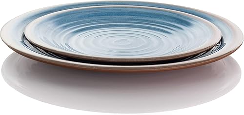 Vista 9 de Elama Vajilla ligera, 12 piezas, azul y marrón