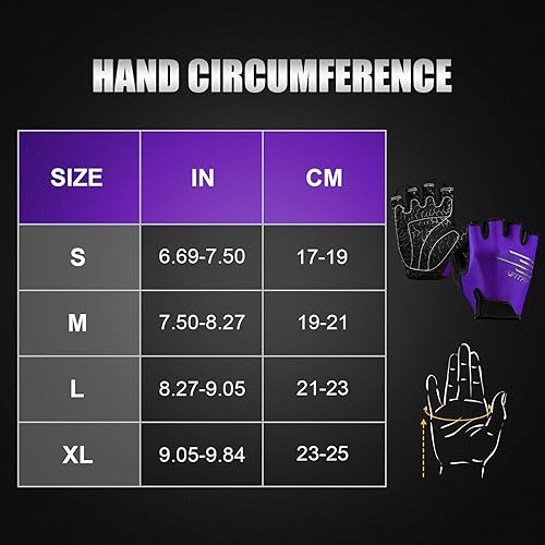 Miniatura 6 de Guantes de ciclismo para hombres y mujeres, guantes de ciclismo de medio dedo, guantes de entrenamiento adecuados para deportes al aire libre,