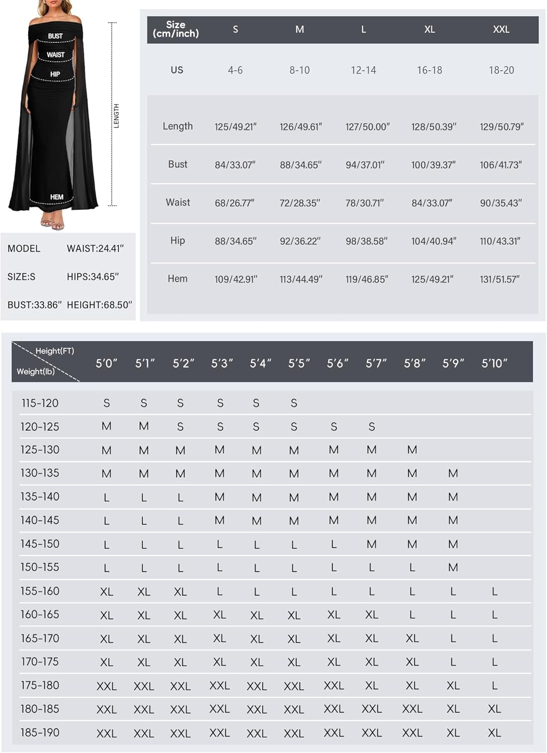 Aisbei Women's Elegant Off Shoulder Bodycon Maxi Dress Evening Gowns Party Formal Wedding Guest Dresses with Cape