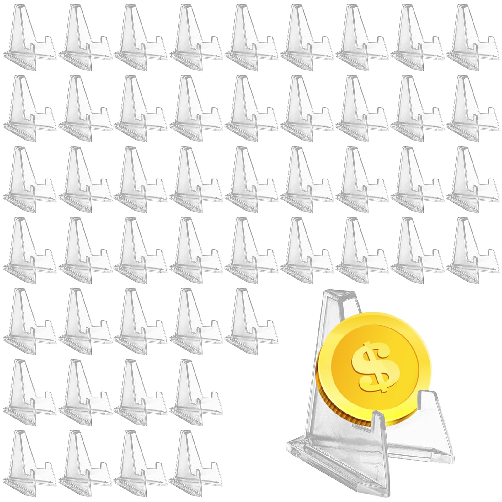 20x Acryl Staffeleiständer 5,5cm | Transparente Mini Staffeleien | Für Münzen, Fotos & Deko