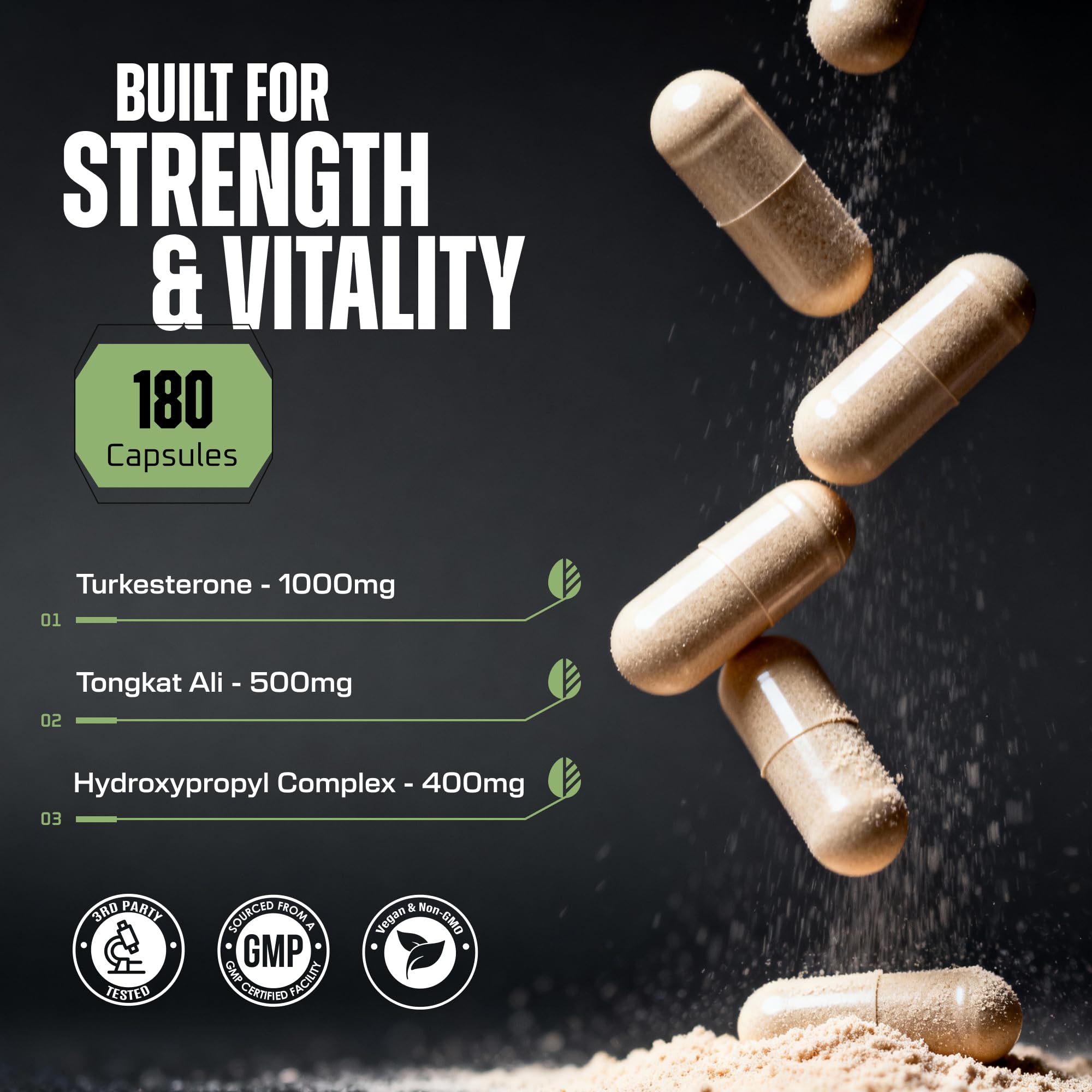 Earth Elixir Turkesterone & Tongkat Ali for Men – Natural Testosterone Support, 2-in-1 High Potency Turkesterone Supplement for Men & Women - Made in USA & 3rd Party Tested — Amazon image 2