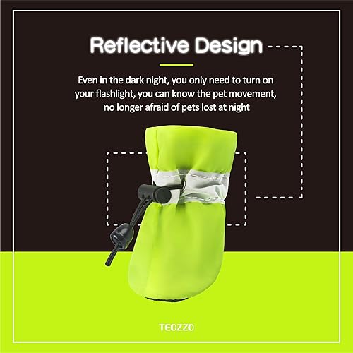 Miniatura 10 de Zapatos para perro, botas y protector de patas, suela antideslizante, botines de invierno para perros con correas reflectantes, botas de nieve para