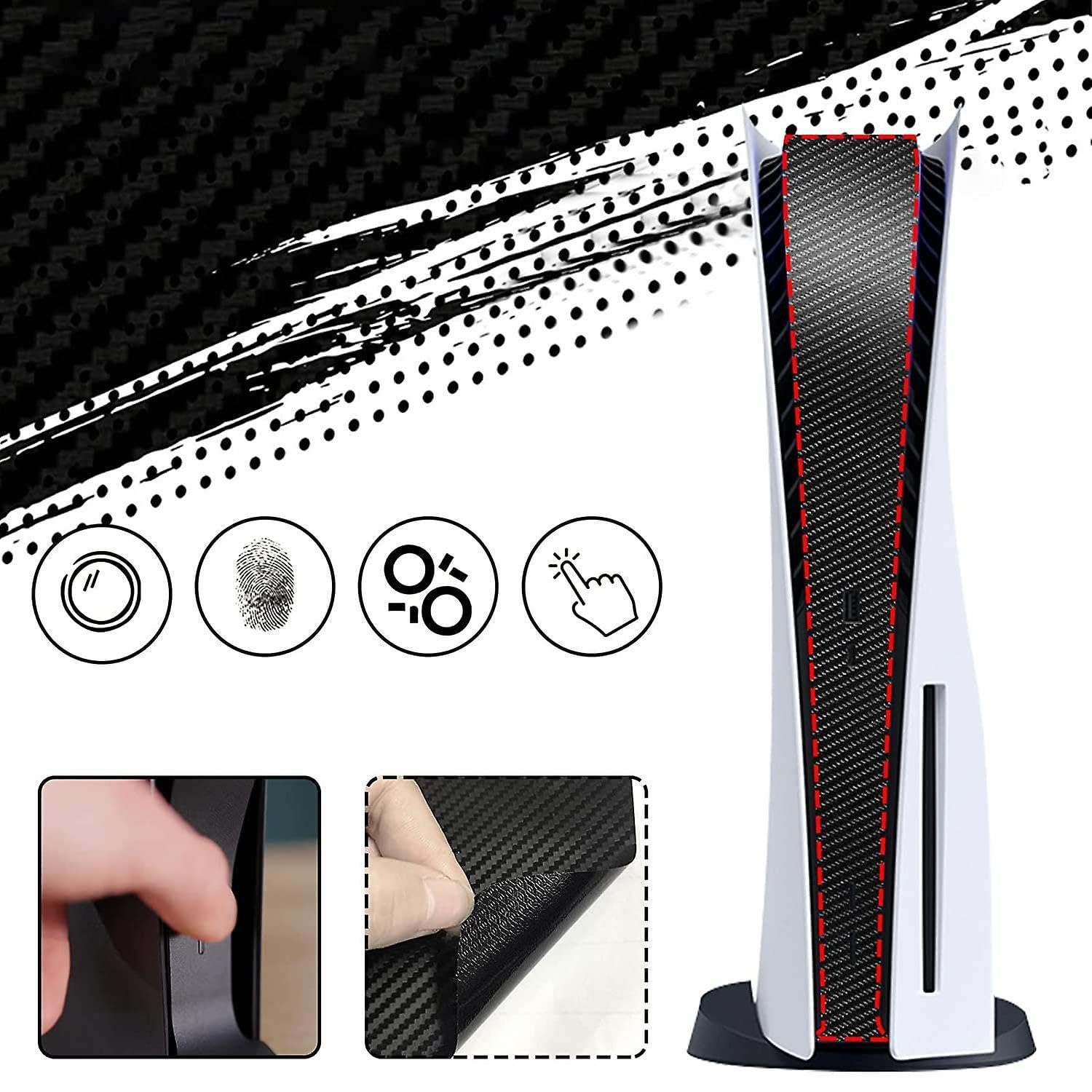 Skin Adesiva Per PS5 Optical Drive Edition - Protezione Centrale In PVC Nero, Antigraffio - Foto 7