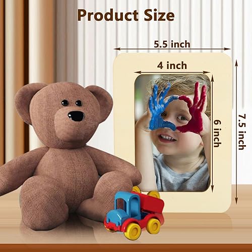 Vista 2 de 20 marcos de fotos de madera para manualidades, marcos de fotos de madera maciza sin terminar para fotos de 4 x 6 pulgadas, marcos de fotos