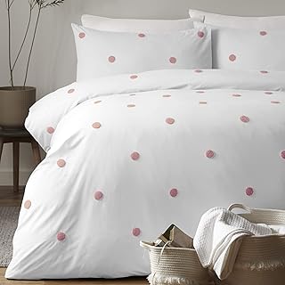 Appletree Duvet Cover Set Single – Pink Dot Design – 100% Cotton Bedding...