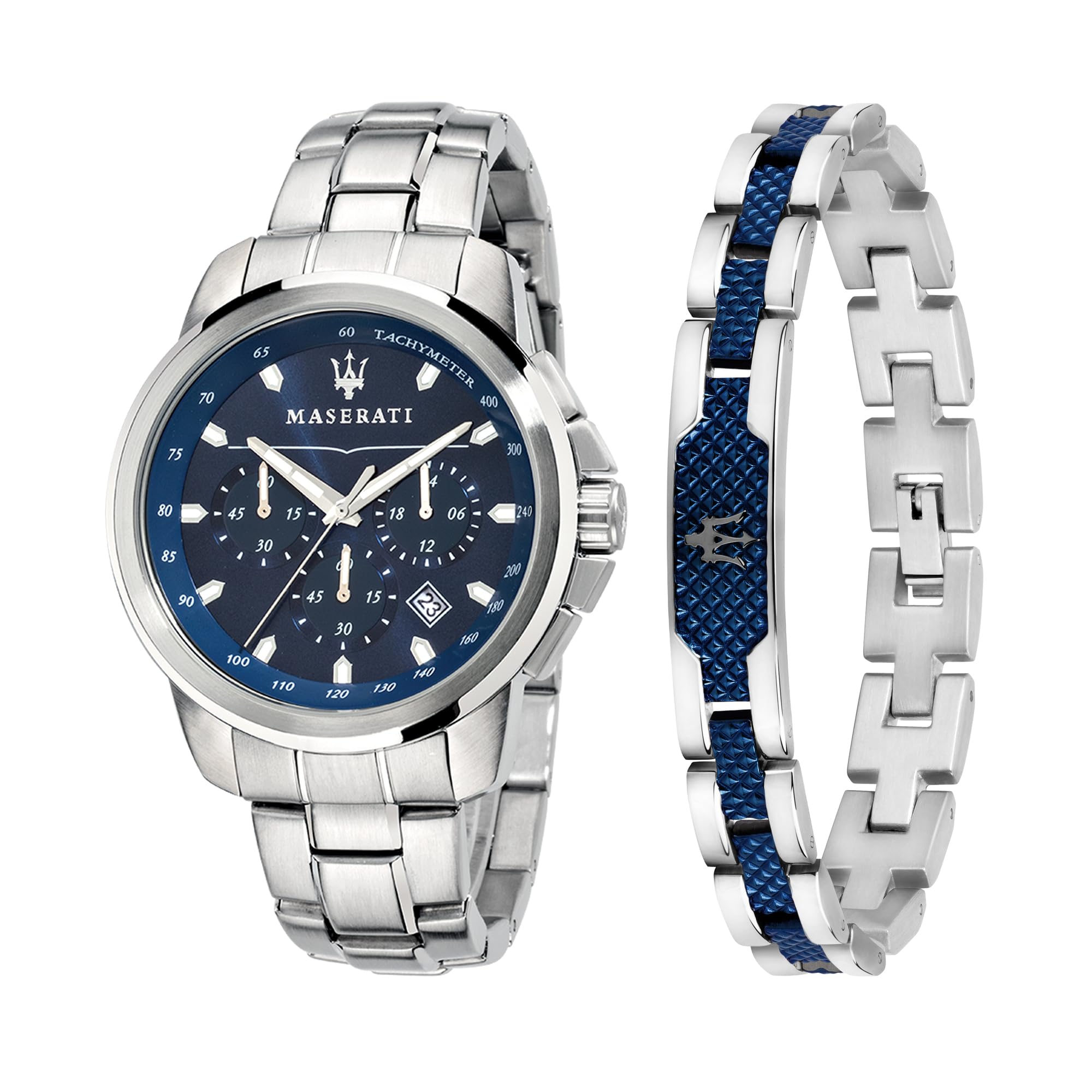 Maserati Successo Orologio Uomo, Cronografo, e Bracciale in Acciaio- R8851121016