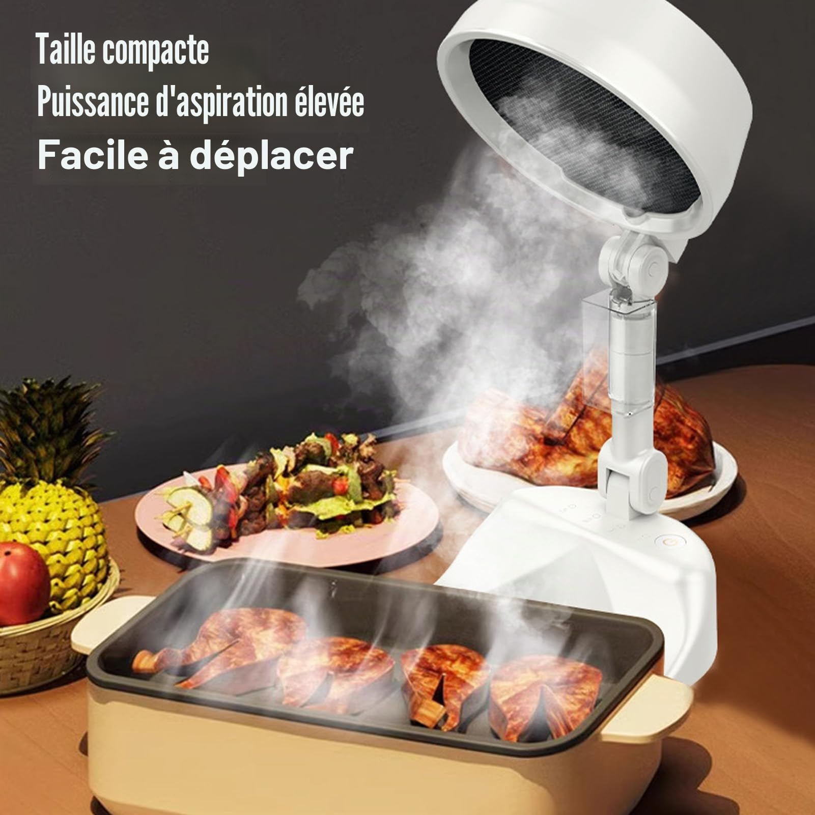 TOPINCN Hotte Aspirante Portable, Hotte de Cuisine sans Fil avec Filtres Amovibles, Hotte Aspirante Portable à Faible Bruit, Mini Hotte pour Barbecue Intérieur